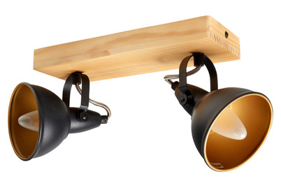 Image of Deckenspot Motta Holz/Metall schwarz bei JUMBO