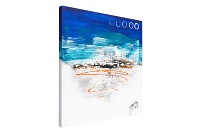 Image of Leinwandbild Handbemalt 50 x 50 cm Blue Abstract bei JUMBO