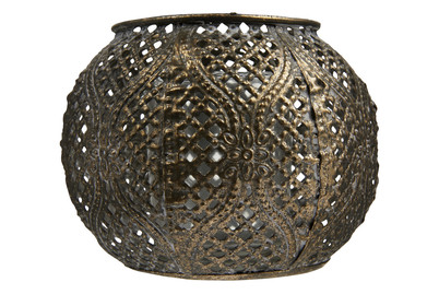 Image of Windlicht Eisen Kugel Bronze H8.5Cm bei JUMBO