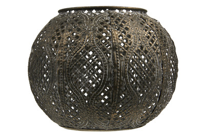 Image of Windlicht Eisen Kugel Bronze H10.5Cm bei JUMBO