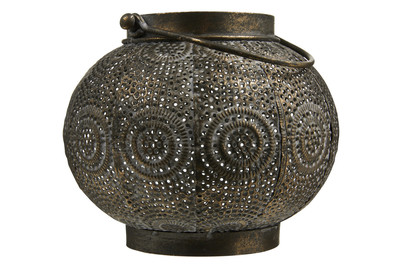 Image of Windlicht Eisen Kugel Bronze H14Cm bei JUMBO