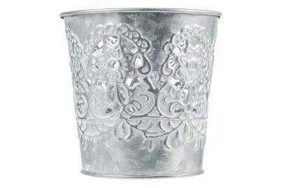 Image of Uebertopf Verziert H 10,5 D 10Cm Zink bei JUMBO
