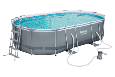 Image of Bestway Pool Power Steel Frame Oval 488 x 305 x 107 cm bei JUMBO