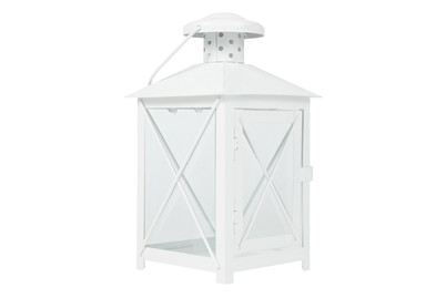 Image of Metalllaterne 13x24cm weiss bei JUMBO