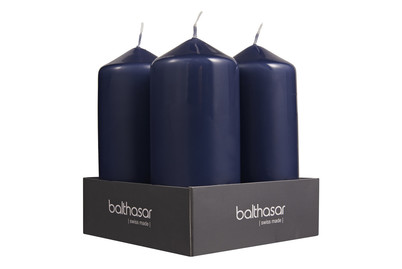 Image of Zylinderkerze 4ST Dark Blue bei JUMBO
