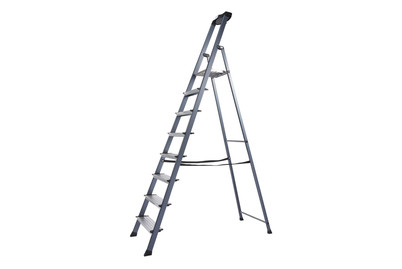 Image of Stufen-Stehleiter Securo eloxiert 8 Stufen bei JUMBO