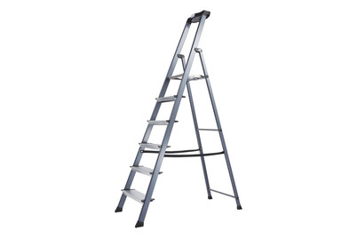 Image of Stufen-Stehleiter Securo eloxiert 6 Stufen bei JUMBO