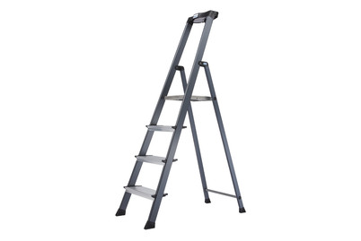 Image of Stufen-Stehleiter Securo eloxiert 4 Stufen bei JUMBO
