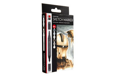 Image of Marabu Sketch Marker Graphix Alpha Robot 6er-Set bei JUMBO
