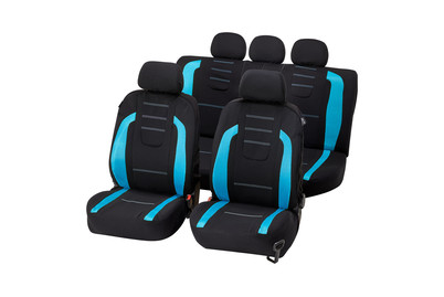 Image of Cartrend Sitzbezug-Set Fashion Schwarz/Blau bei JUMBO