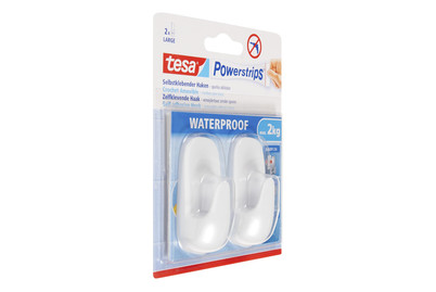 Image of tesa Powerstrips® Haken waterproof L Kunststoff weiss bei JUMBO