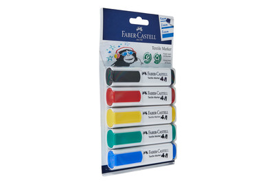 Image of Faber Castell Textilmarker Basisn 5er Bk bei JUMBO