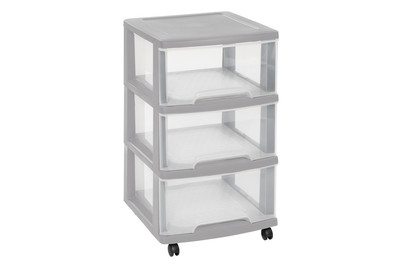 Image of Curver Schubladenturm Essentials mit Rollen, grau bei JUMBO