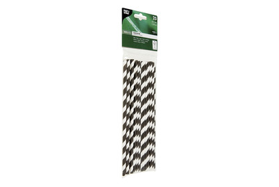Image of Trinkhalme 20 cm schwarz weiss bei JUMBO