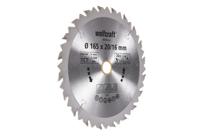 Image of Wolfcraft 1 Kreissägeblatt Hm 20 Z. 165x bei JUMBO