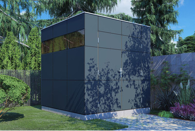 Image of HPL Design-Gartenhaus 1 anthrazit/weiss