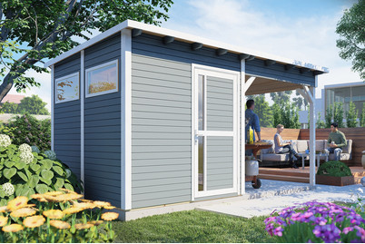 Image of Pentus 2 Lounge Design-Gartenhaus hellgrau bei JUMBO