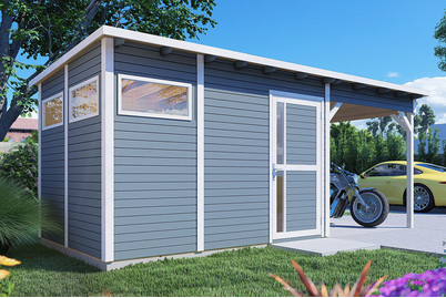 Image of Pentus 3 Lounge Design-Gartenhaus hellgrau bei JUMBO