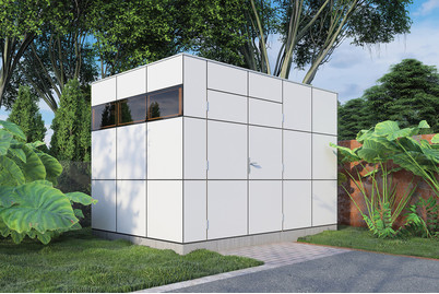 Image of HPL Design-Gartenhaus 2 anthrazit/weiss bei JUMBO