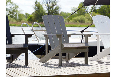 Image of Beliani Gartenstuhl Kunstholz dunkelgrau Adirondack bei JUMBO