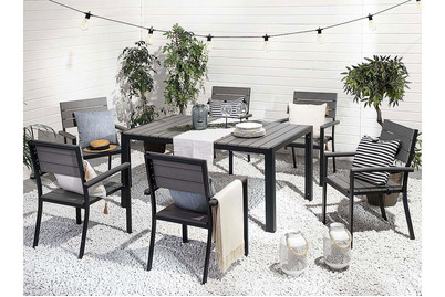 Image of Beliani Gartenmöbel Set Kunstholz grau 6-Sitzer Como bei JUMBO