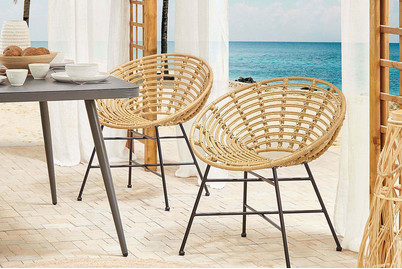 Image of Beliani Rattanstuhl natürlich ø 71 cm 2er Set Acerra bei JUMBO