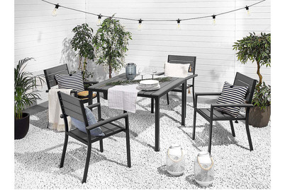 Image of Beliani Gartenstuhl Kunstholz grau 4er Set Prato bei JUMBO