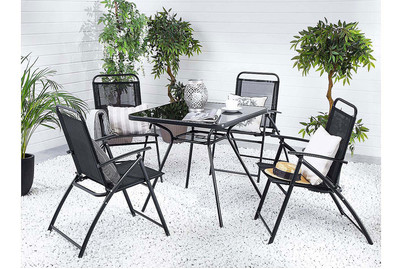 Image of Beliani Gartenstuhl Stahl schwarz klappbar 4er Set Livo bei JUMBO
