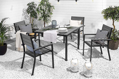 Image of Beliani Gartenmöbel Set Kunstholz grau 4-Sitzer Prato bei JUMBO