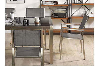 Image of Beliani Gartenstuhl grau 2er Set Edelstahl Grosseto bei JUMBO