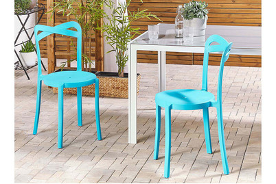 Image of Beliani Esszimmerstuhl Kunststoff blau 2er Set Camogli bei JUMBO