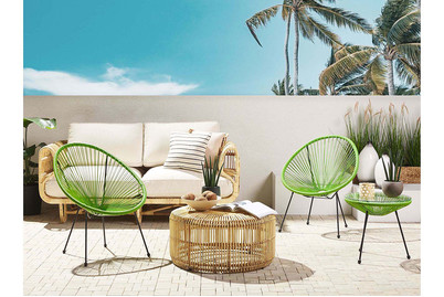 Image of Beliani Rattanmöbel Set Kunststoff grün Acapulco II bei JUMBO