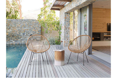 Image of Beliani Rattanstuhl Kunststoff natürlich 2er Set ø 70 cm Acapulco II bei JUMBO