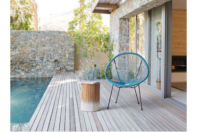 Image of Beliani Rattanstuhl Kunststoff blau ø 70 cm Acapulco II bei JUMBO