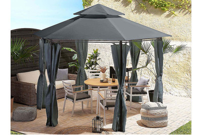 Image of Beliani Pavillon Stahl graphitgrau ⌀ 350 cm Portel bei JUMBO