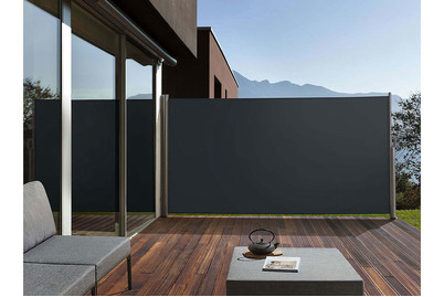 Image of Beliani Seitenmarkise graphitgrau ausziehbar 160 x 300 cm Dorio bei JUMBO
