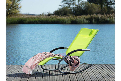 Image of Beliani Gartenliege limettengrün Textil Schaukelfunktion Carano bei JUMBO