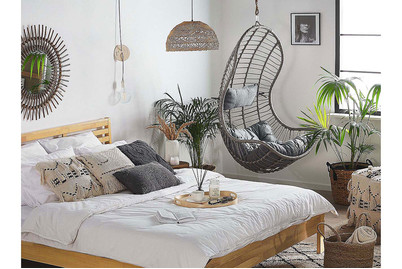 Image of Beliani Hängesessel Rattan grau Pineto bei JUMBO