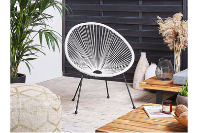 Image of Beliani Rattanstuhl Kunststoff weiss ø 70 cm Acapulco II bei JUMBO