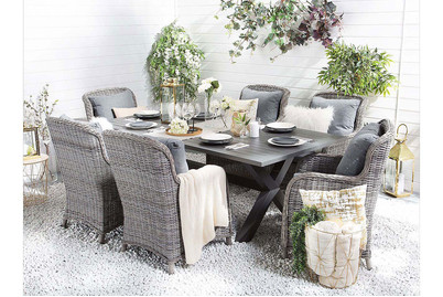Image of Beliani Gartentisch Aluminium grau 200 x 105 cm Cascais bei JUMBO