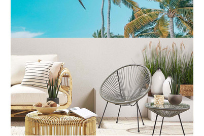 Image of Beliani Rattanstuhl Kunststoff dunkelgrau ø 70 cm Acapulco II bei JUMBO