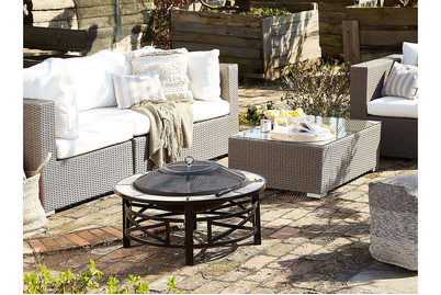 Image of Beliani Feuerstelle schwarz Stahl Keramik rund Hierro bei JUMBO