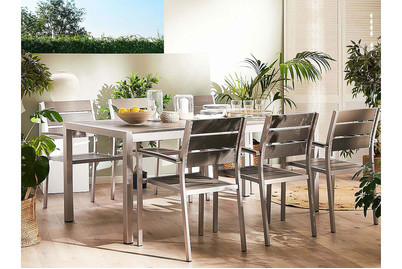 Image of Beliani Gartentisch Aluminium grau 180 x 90 cm Vernio bei JUMBO