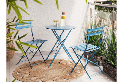 Image of Beliani Balkonset seeblau 2 Stühle zusammenklappbar Fiori bei JUMBO