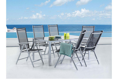 Image of Beliani Gartenstuhl schwarz 6er Set Aluminium verstellbar Catania bei JUMBO