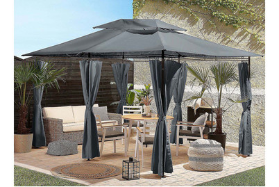 Image of Beliani Pavillon Stahl graphitgrau 300 x 400 cm Colos bei JUMBO