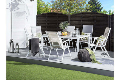 Image of Beliani Gartentisch Glas grau 160 x 90 cm Catania bei JUMBO