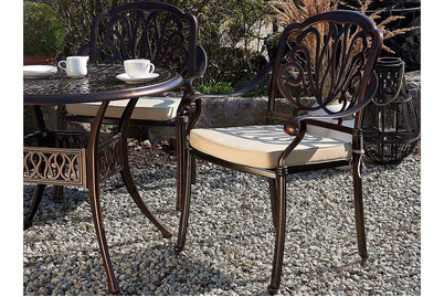 Image of Beliani Gartenstuhl Aluminium dunkelbraun 4er Set Ancona bei JUMBO