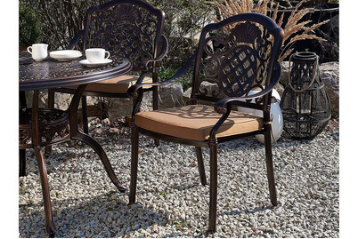 Image of Beliani Gartenstuhl Aluminium dunkelbraun 4er Set Salento bei JUMBO
