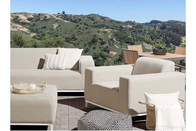 Image of Beliani Sessel Polsterbezug beige / weisses Gestell 2er Set Rovigo bei JUMBO